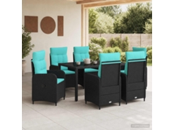 Vidaxl Conjunto De Jantar Para Exterior 7 Pcs Vime Pe