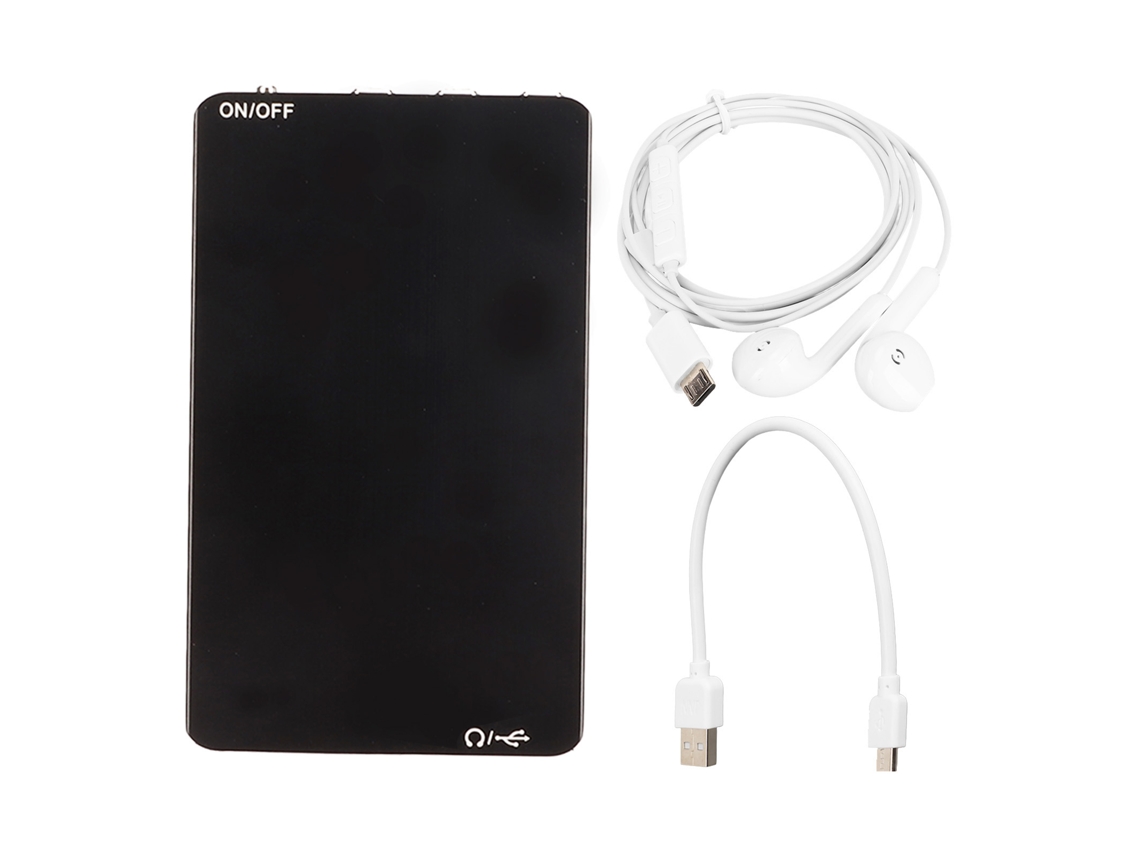Gravador De Voz Digital Ativado Por Voz Mais Fino Com Redução De Ruído Hd Inteligente 64gb Portátil Preto
