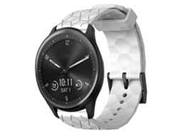 Lurelia Pulseira De Silicone Garmin Vivomove Sport 20mm Com Estampa Futebol, Cor Sólida, Branca