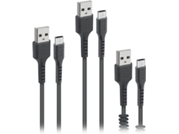 Kit 3 Cabos USB - Micro USB SBS Preto