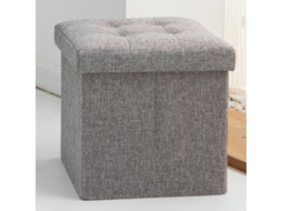 Caixa De Armazenamento Reclinável 30x30x30cm - Caixa De Armazenamento Com Tampão - Banqueta - Assento Extra - Armazenamento De Sapatos - Cinzento - Ar