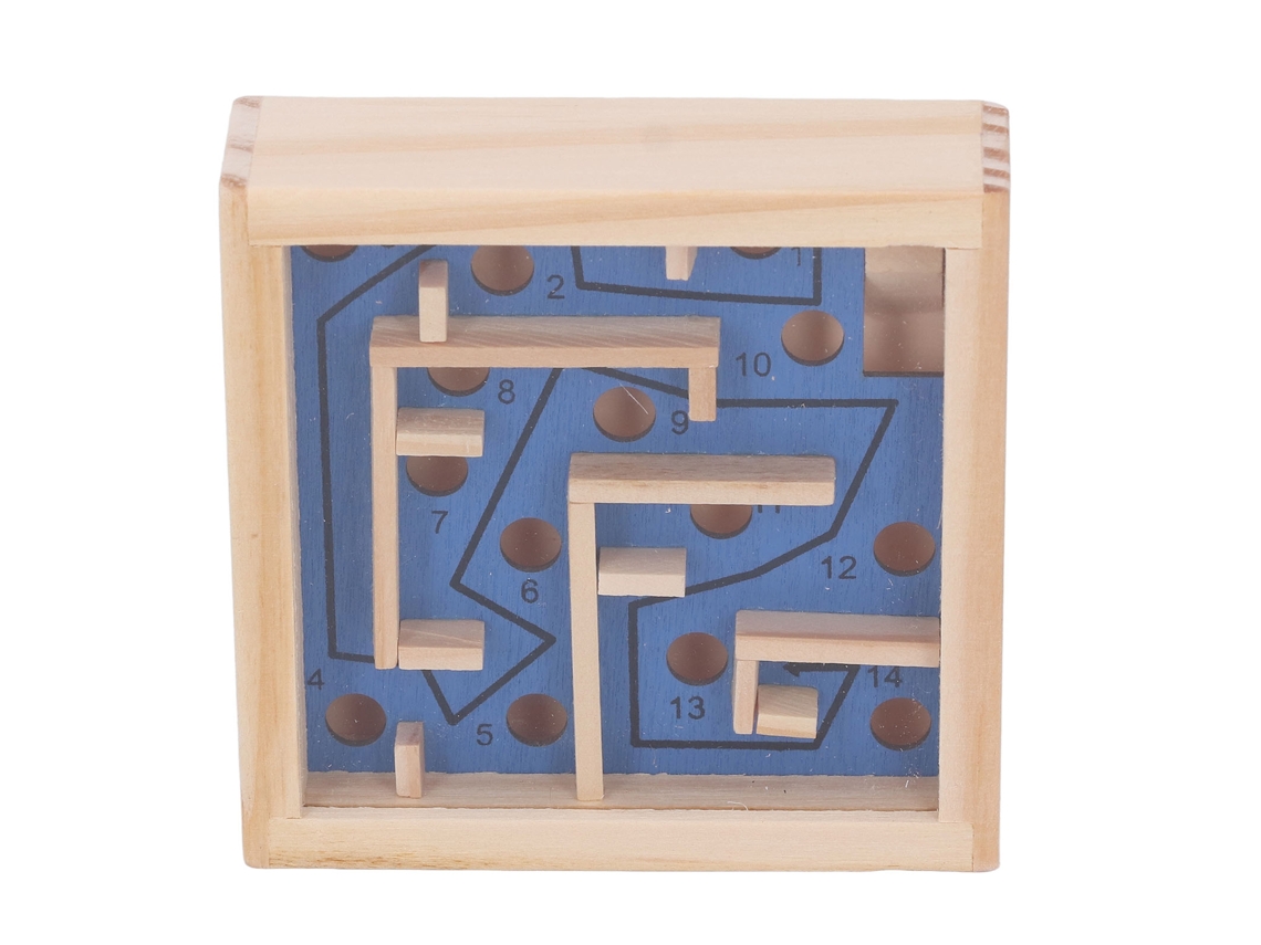 Jogo De Labirinto De Madeira Com Bola Equilíbrio Educativo Interativo Mesa Brinquedo Para Crianças Azul