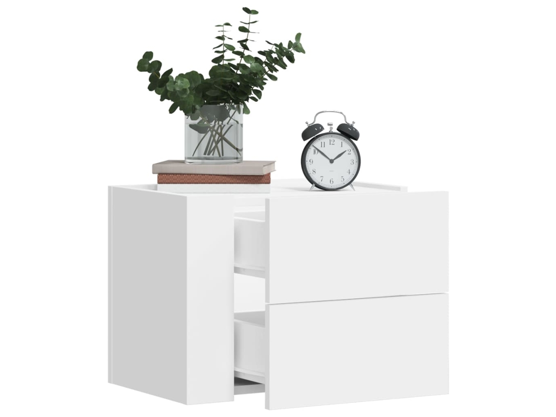 Vidaxl Mesa De Cabeceira De Parede 45x30x35 Cm Branco