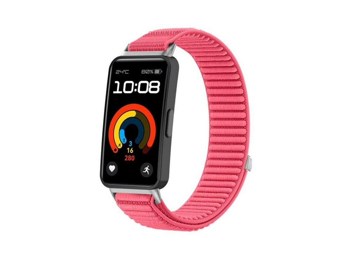 Bracelete Huawei Band 10 / 9 / 8 Nylon Trançado Fecho de Velcro Vermelha XIAOMOYU
