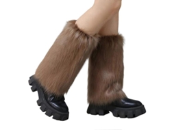 2026 calientapiernas de Pelo Falso Suave para Mujeres Niñas Mangas de Botas Peludas Acogedoras para Invierno Otoño