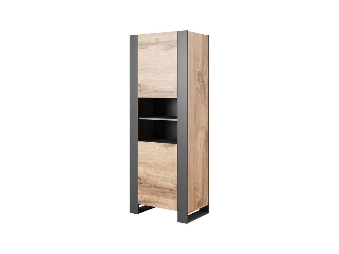 Estante de madeira 65x40x170,5 Carvalho Wotan Antracite Cama Furniture