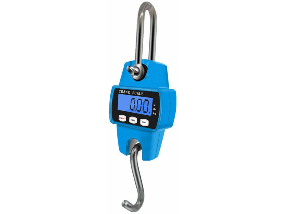 Balança Suspensa para Guindaste, Mini, 300 Kg, Digital, Eletrônica, com Visor Lcd e Gancho AQUAFORGE (azul)