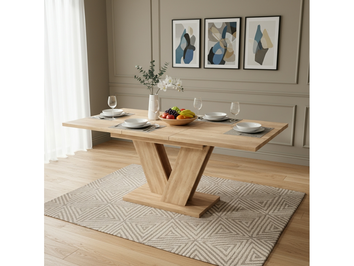 Mesa Extensível 140-180 Carvalho P/ 4-6 Pessoas