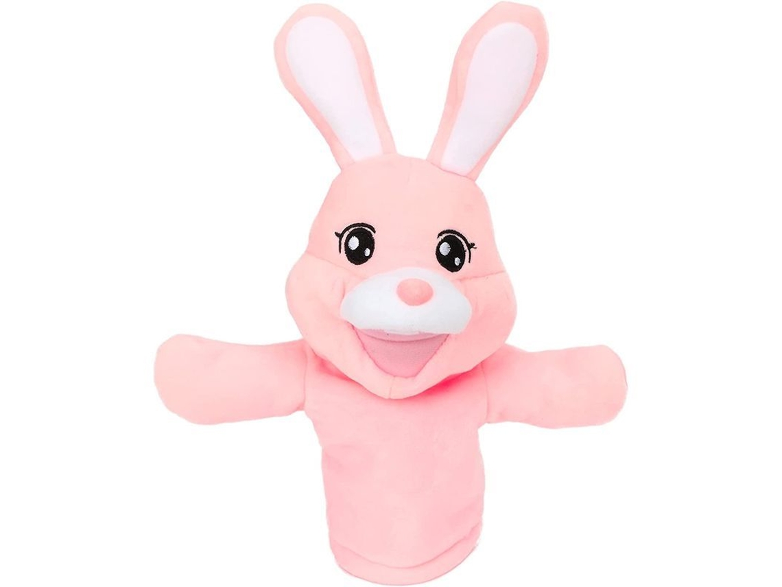 Puppet de Coelho com Boca Móvel para Brincadeiras de Papelão Educação Pré escolar Presente de Aniversário Infantil Rosa 15 Polegadas