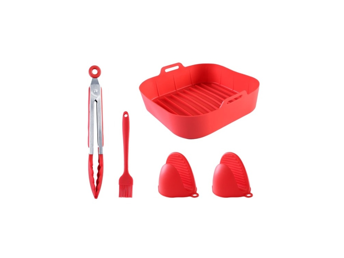 Forma De Silicone Para Air Fryer Molde De Silicone À Prova De Óleo 5 Peças Gertiz