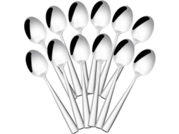 12 Peças Jantar Inox Design Moderno Eleger Brilho Alto Facilidade De Limpeza