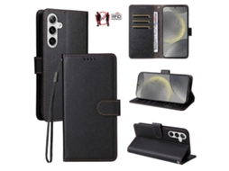 Capa De Couro Para Celular Com Bloqueio Rfid E Textura De Lichia Para 3 Cartões