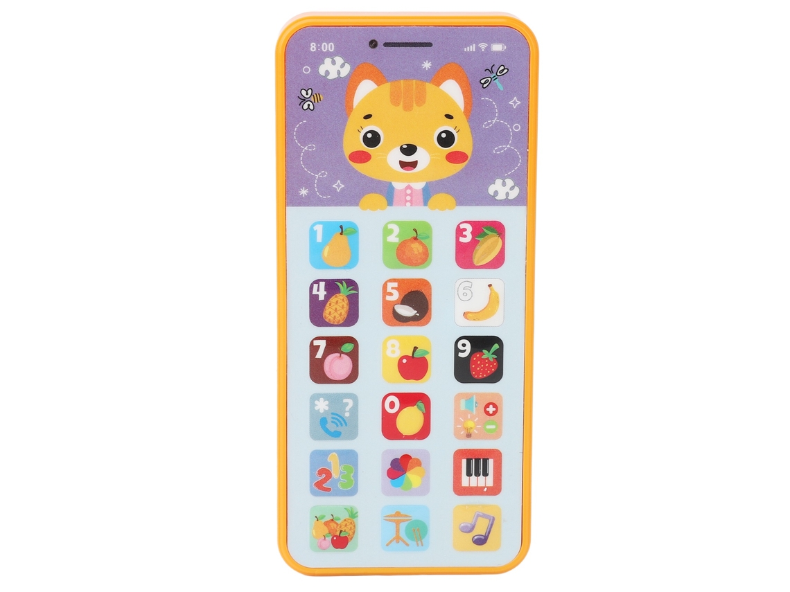 Brinquedo Telefone Bebê 18 Botões 6 Modos Carga Usb Educação Precoce Simulação Crianças Laranja
