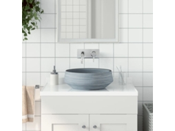 Vidaxl Lavatório De Bancada Redondo Φ41x14 Cm Cerâmica Cinzento