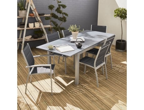 Mesa de Jardim ALICE'S GARDEN Chicago (Antracite -150-210cm)