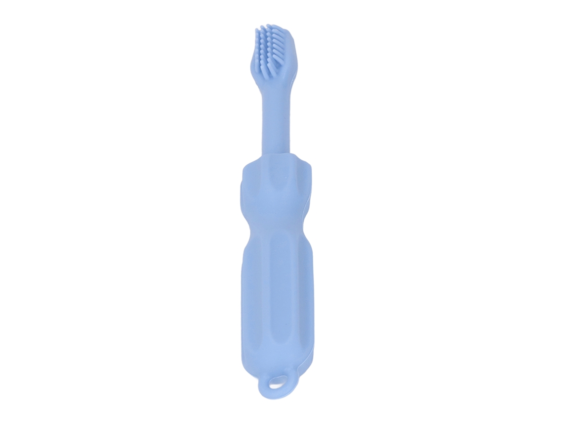 Escova de dentes molar 2 em 1 para bebês, feita de silicone macio, para mastigar e para higiene bucal.