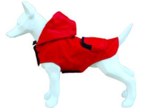 Capa de Chuva para cães  Bolso 45 cm Vermelho