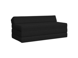 Vidaxl Sofá Cama Dobrável Preto 120 X 60 X 49 Cm Tecido