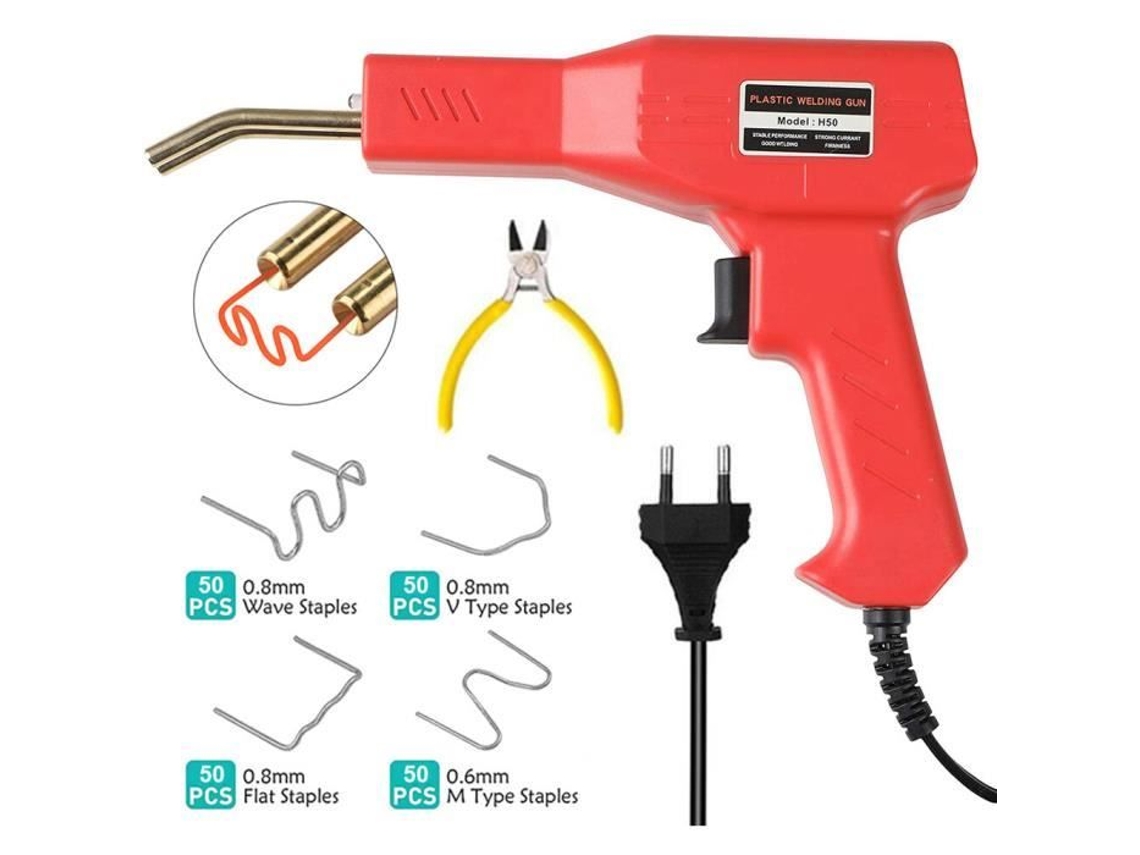 Estação de soldagem, grampeador a quente de 50 W, máquina de solda de plástico, kit de reparo de pára-choques - plugue UE com alicate S/MARCA