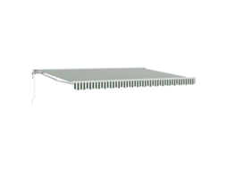 Vidaxl Toldo Retrátil Elétrico Verde E Branco 5 X 3 M
