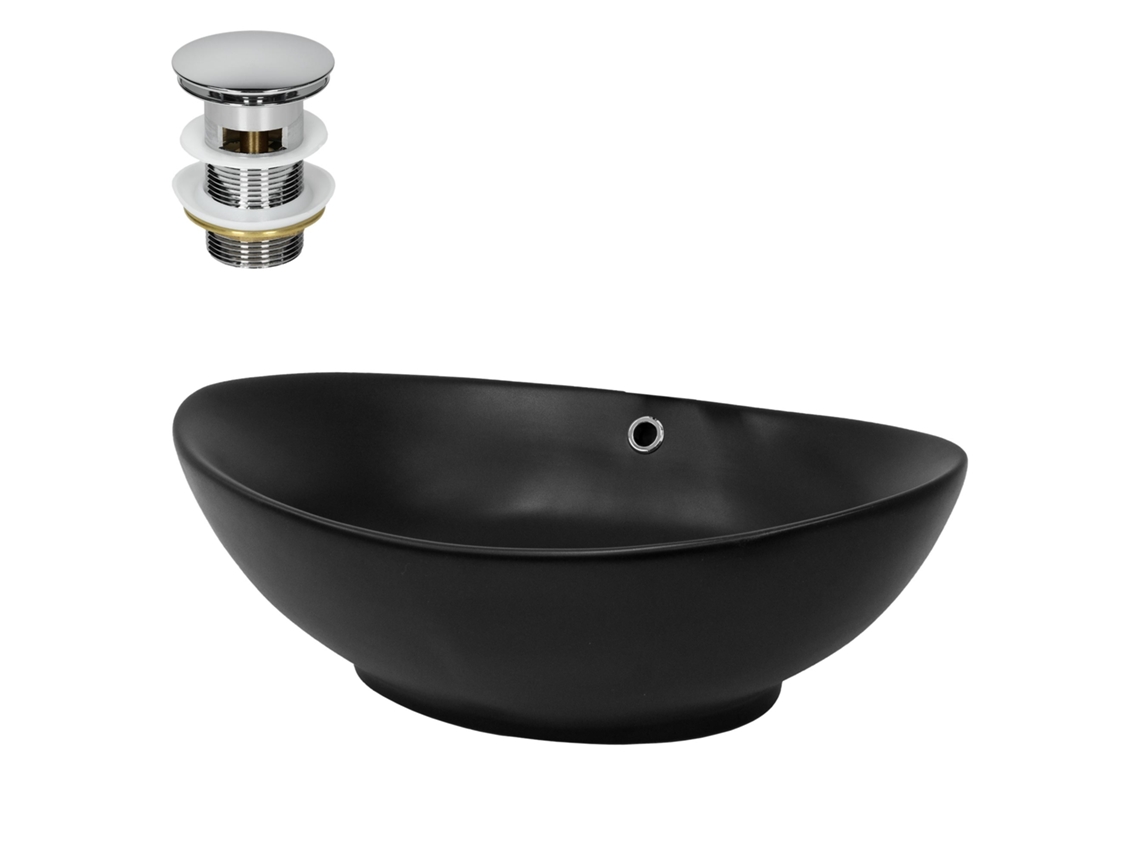 Lavatório ML-DESIGN (59 x 38 x 19 - Cerâmica - Preto)