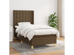 SYFAX™ Cama com Molas/colchão 90x190 Cm Tecido Castanho escuro