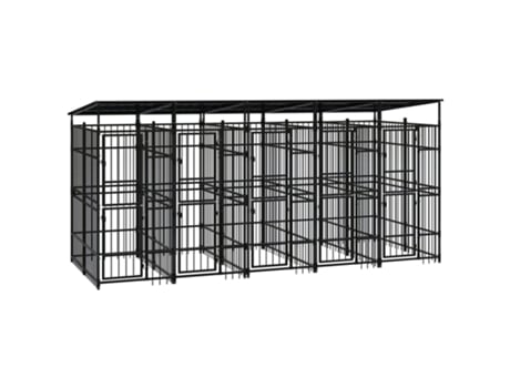 Canil De Exterior Com Telhado 9,22 Mâ² Aço Clicnbuy
