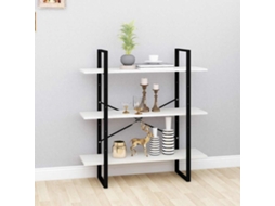 Vidaxl Estante Com 3 Prateleiras 100x30x105 Cm Pinho Maciço Branco