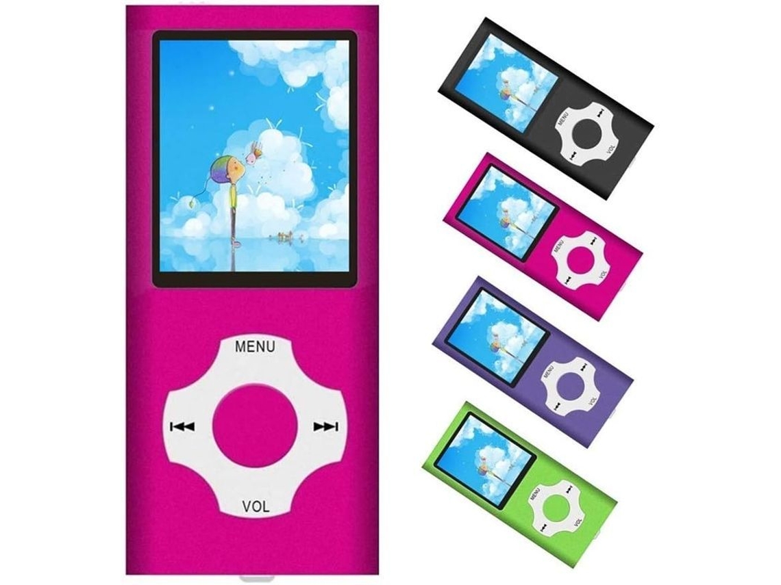 Reprodutor de música portátil MP3/MP4 com cartão TF de 16GB, rádio FM, gravação de voz, e-book YURU