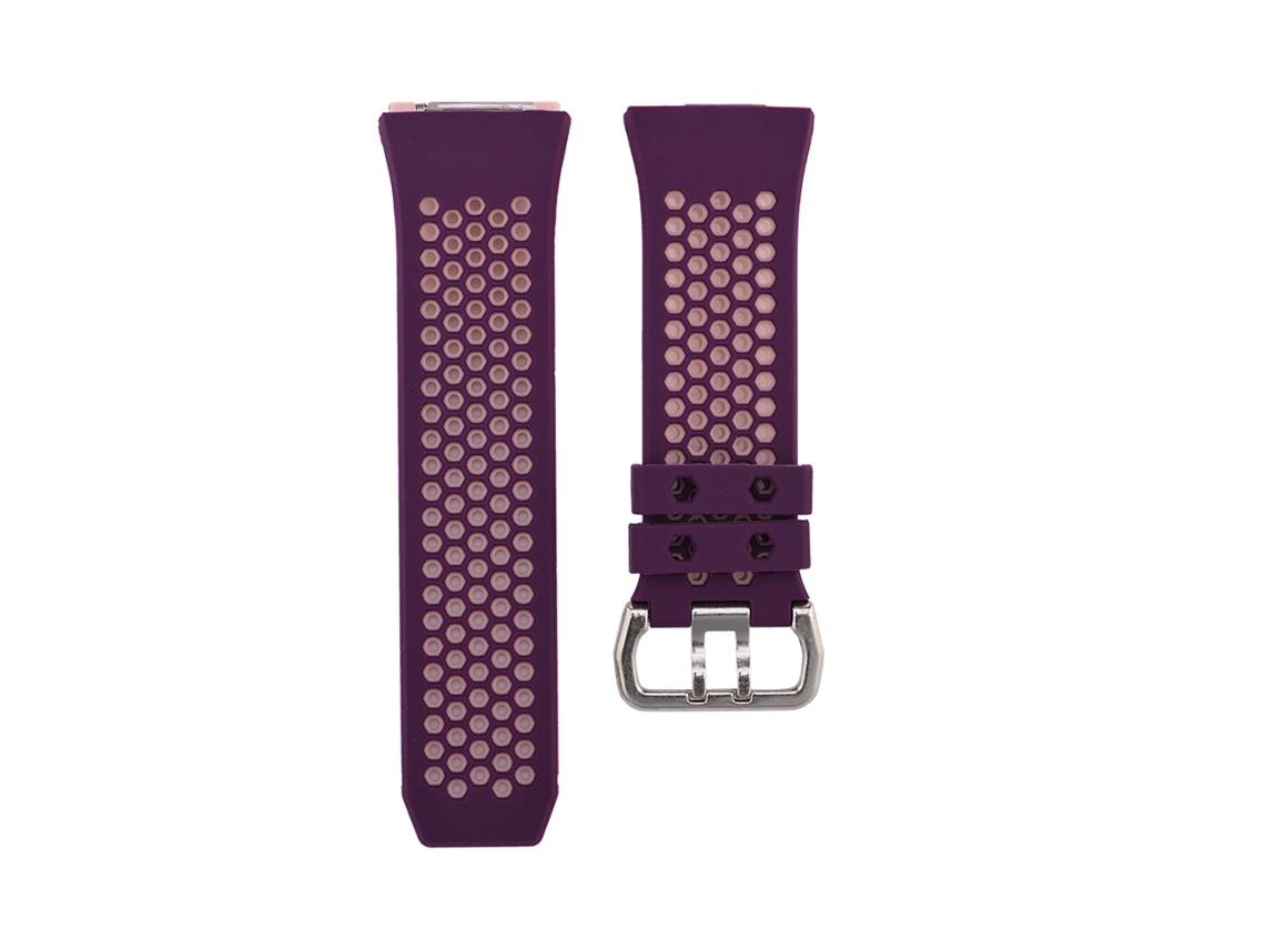 Pulseira de silicone poroso, monitoramento cardíaco, compatível com Fitbit Ionic, grande, duas cores EOOCOO