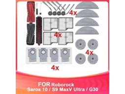 Compatível Com As Peças Do Aspirador Roborock Saros 10/roborock S9 Maxv Ultra: Rolo Principal, Escova Lateral, Filtro, Pano De Limpeza E Saco De Pó.