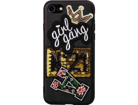 Capa iPhone 6, 6s, 7, 8  Girl Gang Preto