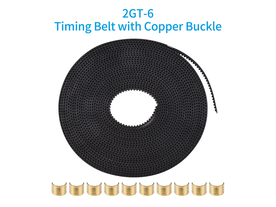 Cinto de tempo 2GT 6mm 5m com 10 fechos de latão para impressora 3d Ender 3, Ender 3 Pro