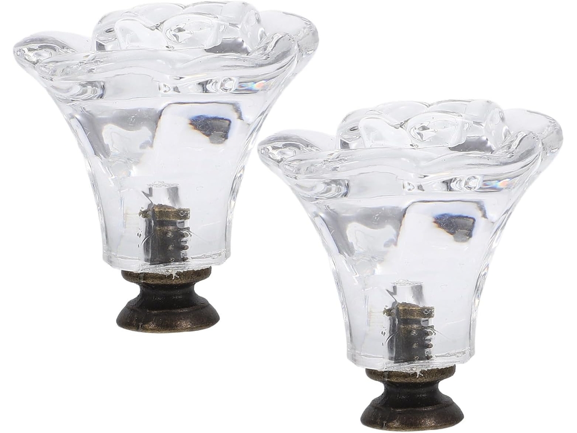 Conjunto De 2 Puxadores Gaveta Em Acrílico Balacoo Com Formato Flor, 4, 4cm 1, 73 Polegadas, Ideais Para Armários
