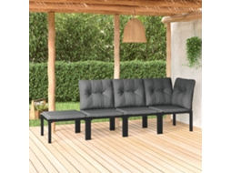 Vidaxl 4 Pcs Conjunto Lounge De Jardim Vime Pe Preto E Cinzento