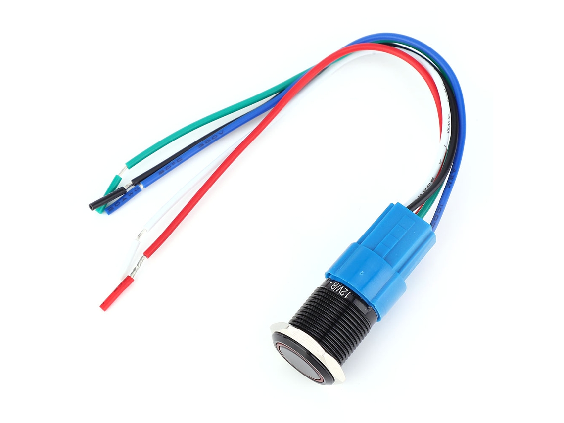 Laxiscreed Interruptor De Botão De 5 Pinos Com Luz Indicadora Vermelha 12v, Auto-reinicializável