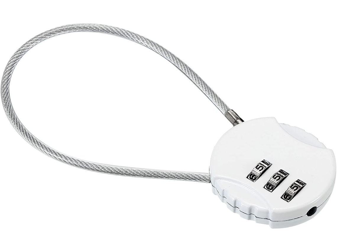 Cadeado de combinação de 8 polegadas, cadeado de código à prova d'água de 3 dígitos para uso externo com cabo de metal para bagagem, academia e armário.