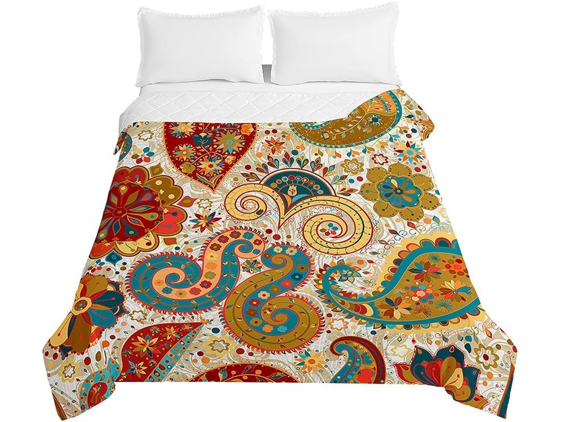 Colcha Acolchoada Fansu Capa de Cama Manta para Ar Condicionado Edredom Conjunto Sofá com Estampa Mandala Boho