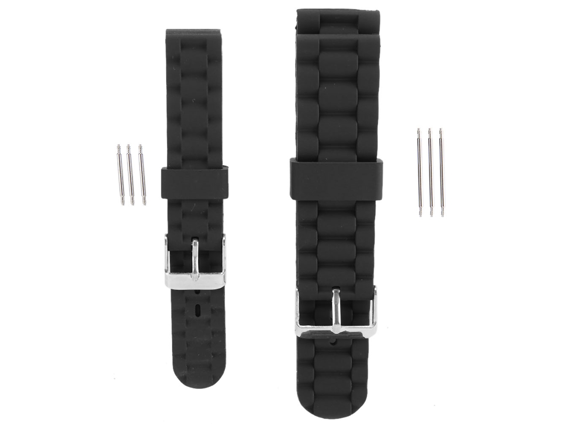 Cinto De Relógio Silicone 2 Pares 16mm 20mm Com Fivela