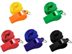 Omni-paquete De 5 Silbatos De Plástico Com Corda De Nylon Macia Para Treinadores, Salvavidas E Desportos