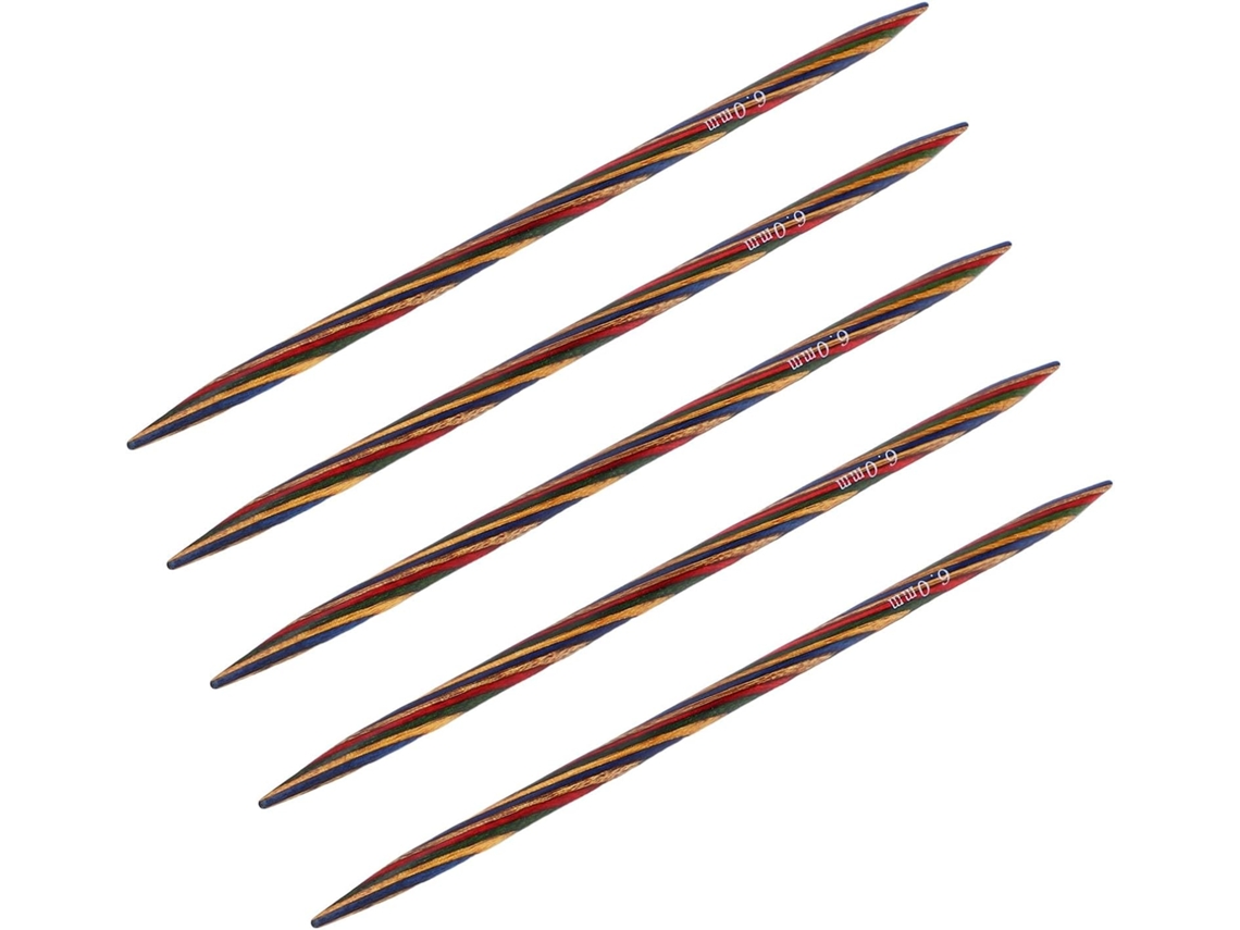 Conjunto De 5 Agulhas De Tricô De Bambu Com Ponta Dupla, Leves E Duráveis, Adequadas Para Suéteres, Cachecóis