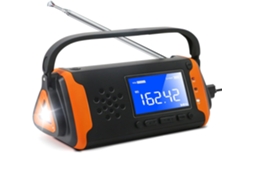 Rádio AQUAFORGE de manivela com célula solar, lanterna, bateria externa 2000mah