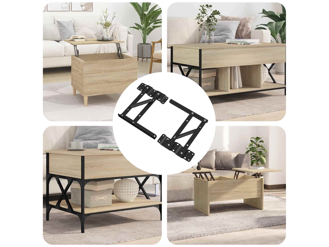 Vidaxl Mecanismo De Levantamento De Cama 2 Unid. Preto Ferro