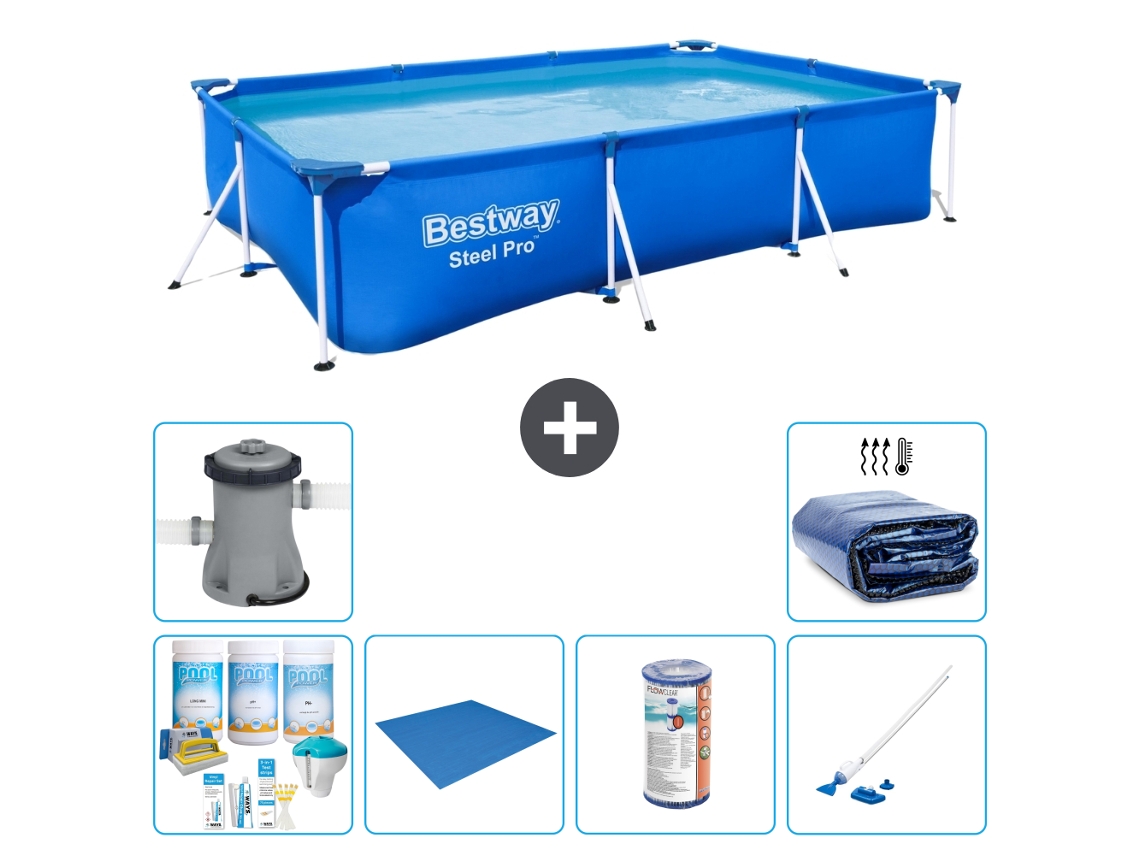 Bestway Piscina Bestway Steel Pro Retangular - 300x201x66 Cm - 7-peças S21556