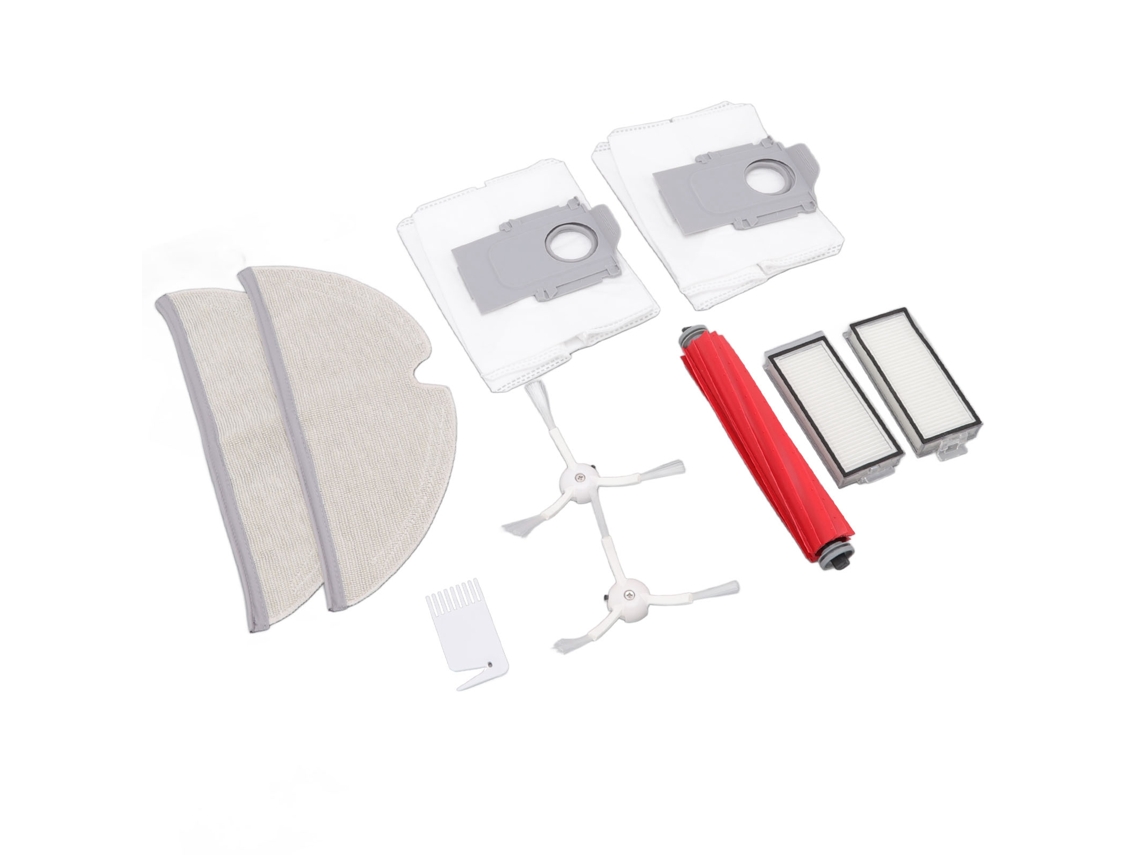 Conjunto de Reposição com Escovas Principal e Lateral, Filtro, Pano e Sacos para Roborock T8 e Q7max+