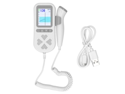 Monitor De Batimentos Cardíacos Fetais Com 3 Modos, Medição Precisa, Redução De Ruído E Detector Batimentos Cardíacos, Com Cabo De Carregamento Cinza