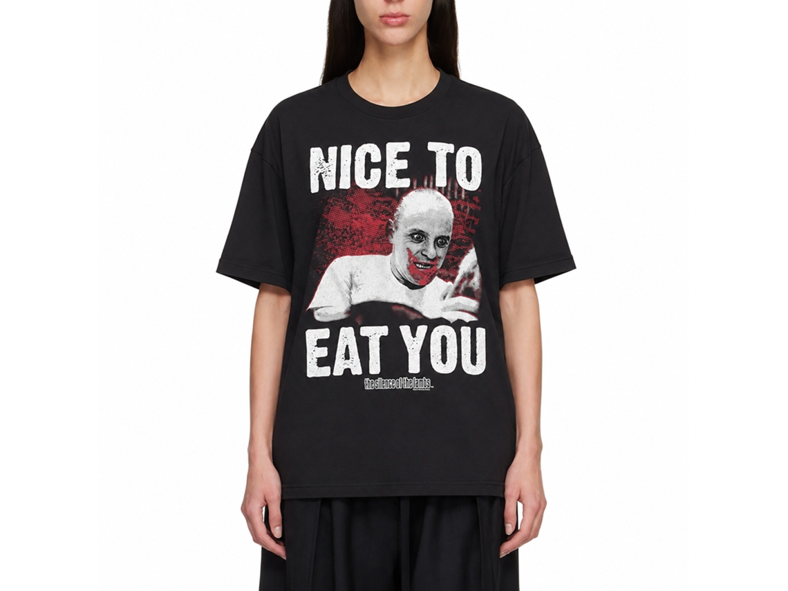Rockinstone Silence Of The Lambs Movie Silence Nice To Eat You Black Adult T-shirt Size:l