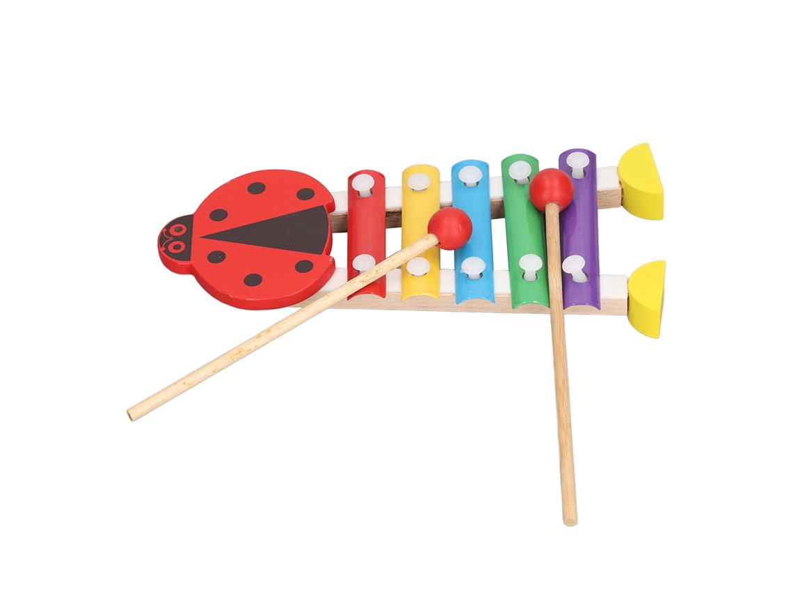 Mali brinquedo Educativo de Percussão Manual em Madeira Forma de Joaninha para Crianças