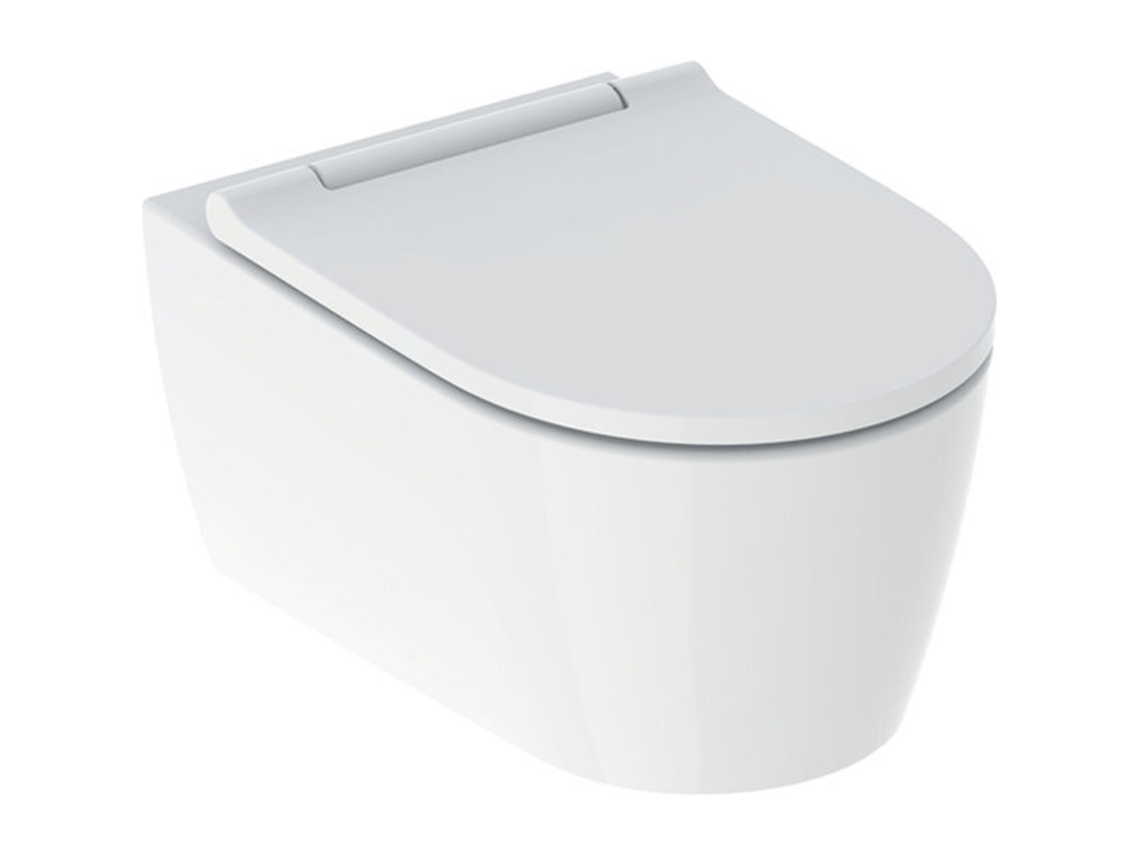 GEBERIT Um Wc Suspenso Suspenso Turboflush com Assento de Wc com Mecanismo de Fecho Suave Cor: Cerâmica Branca/Keratect Tampa de Design Branca