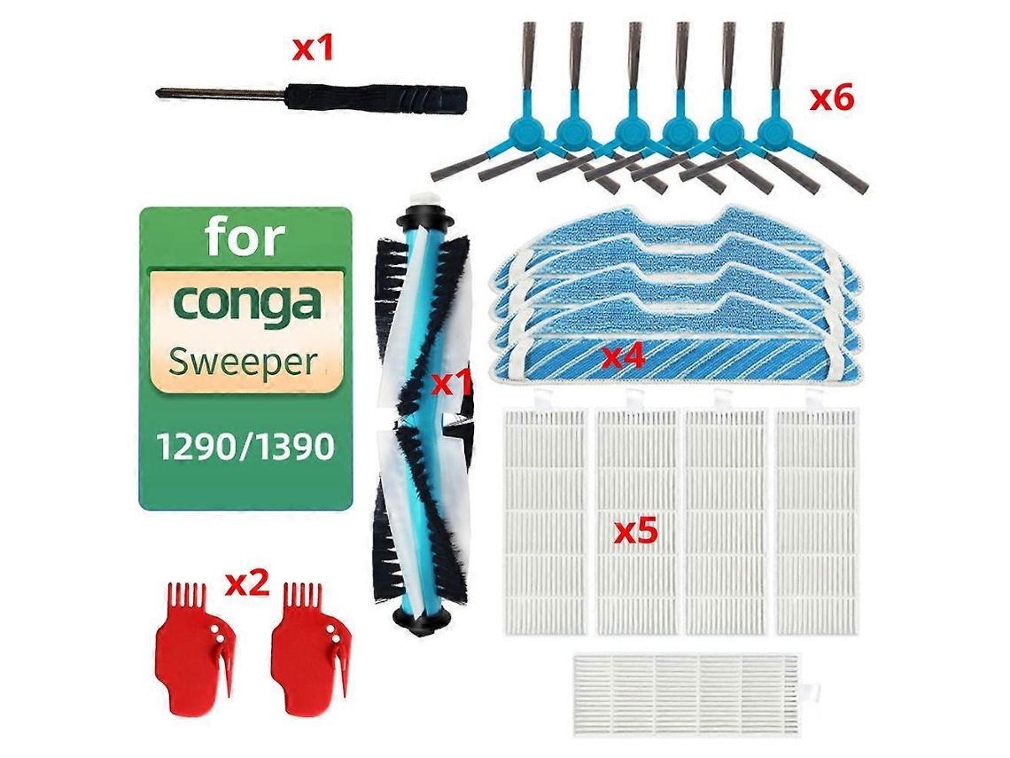 Suitable For 1290 1390 Robot Vacuum Cleaner Replacement Kit Main Side Brush Filter Cloth Brush Scre